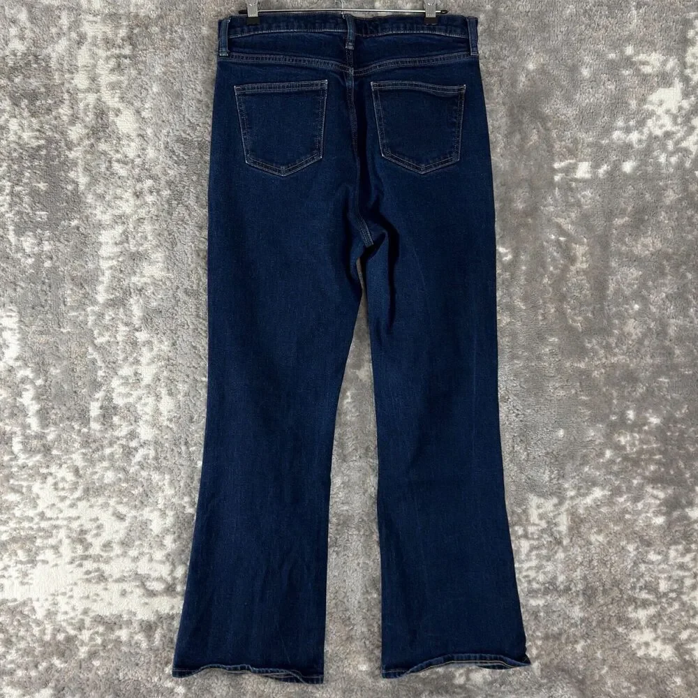 Uniqlo Sz 28 High Rise Slim Flared Jeans Blue Stretch‎ Denim Pants